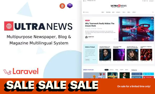 UltraNews v4.2.0 - Laravel Newspaper, Blog and Magazine Multilingual System
