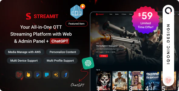 Streamit v4.4.1 - Movie Streaming WordPress Theme for OTT & Video