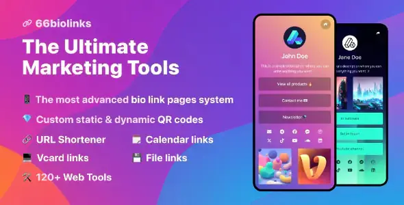 66biolinks v64.0.0 - Bio Links, URL Shortener, QR Codes & Web Tools (SAAS)