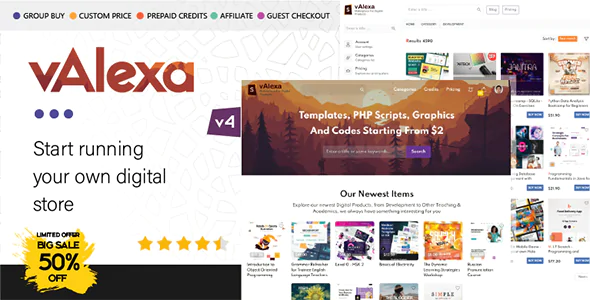 Valexa v4.3.0 -  PHP Script For Selling Digital Products And Digital Downloads