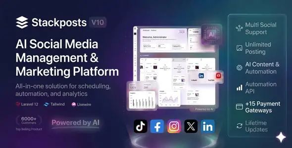 Stackposts v10.0.0 - AI Social Media Management & Marketing SaaS Platform