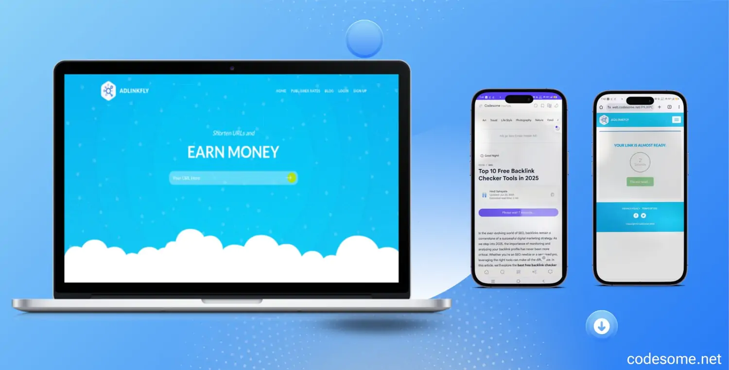 Plus UI Safelink Blogger Theme for AdLinkFly URL Shortener