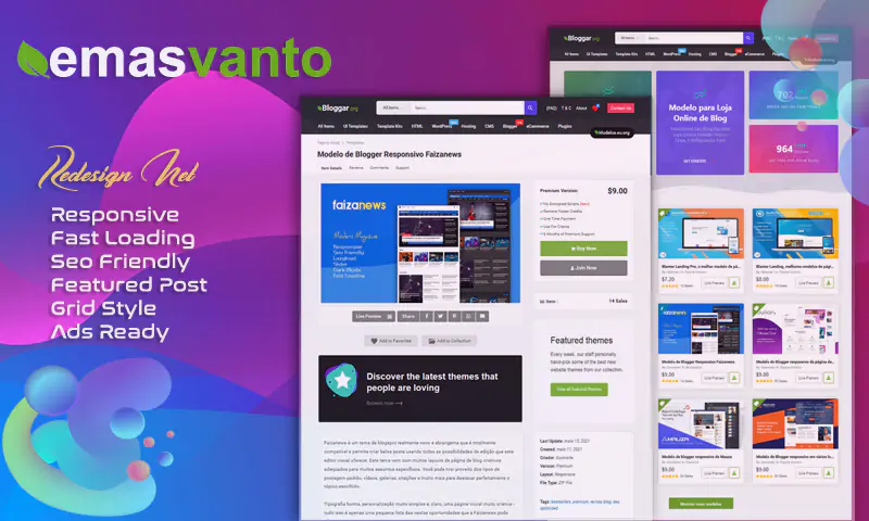 Envato Clone (Emasvanto) - Blogger Template