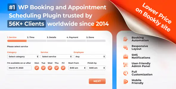 Bookly PRO v9.8 - Appointment Booking and Scheduling Software System