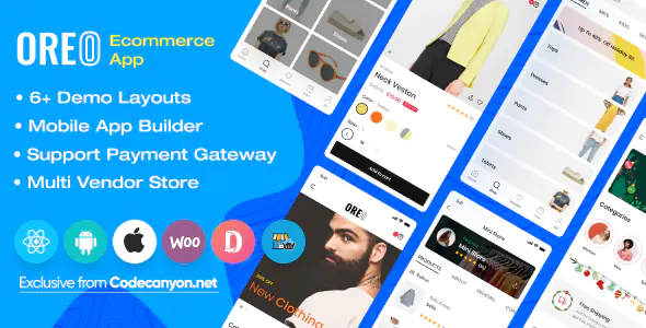 Oreo Fashion v2.9.0 - Full React Native App for Woocommerce